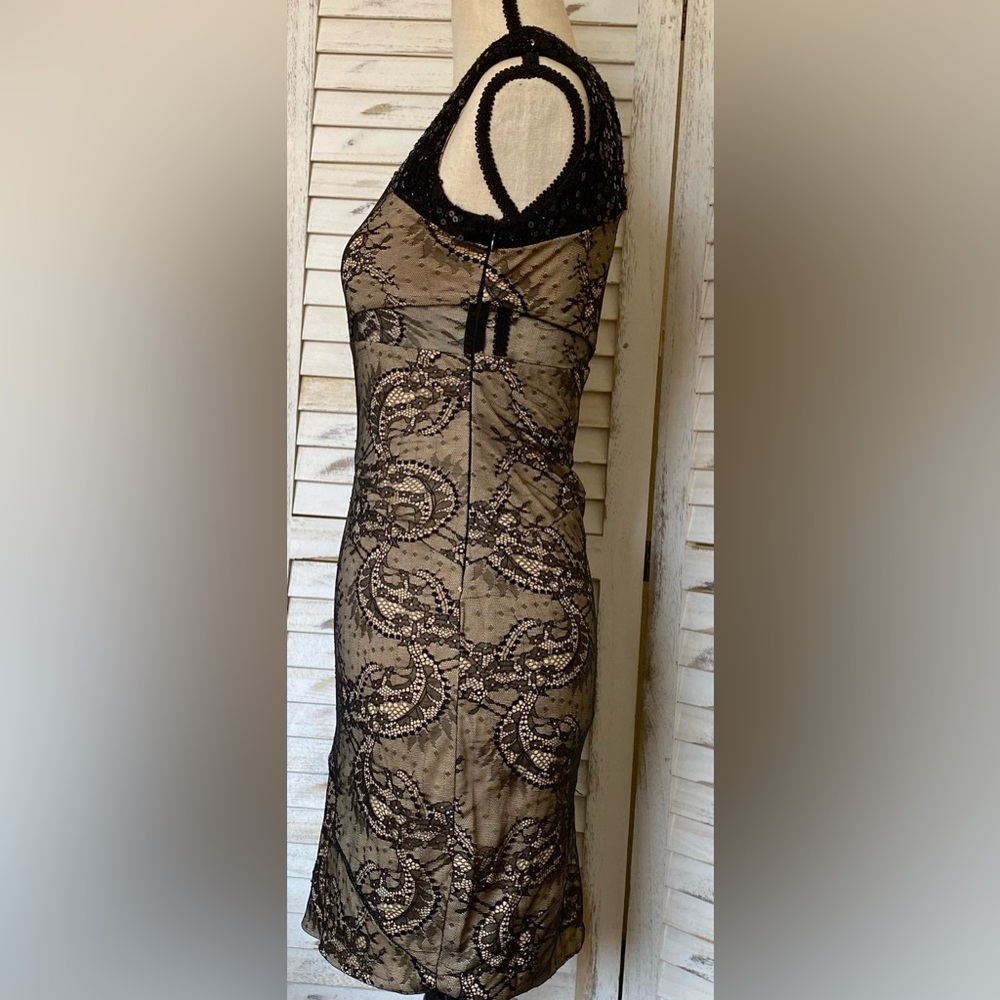 NWT BEBE Addiction Sparkle One Sleeve Lace Dress‎ - Picture 5 of 12